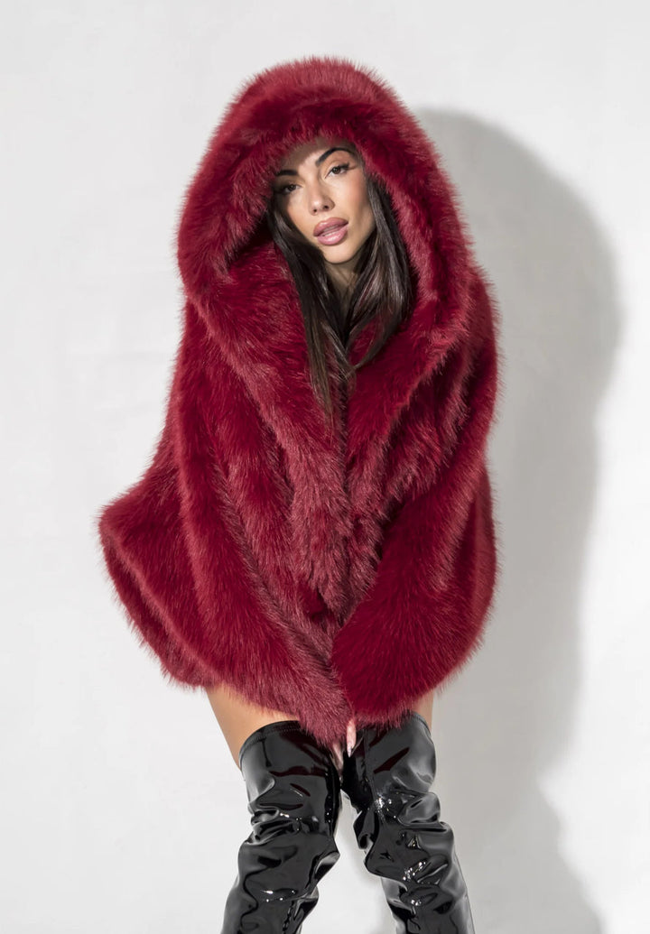 Juliana Soft Fur Hooded Coat