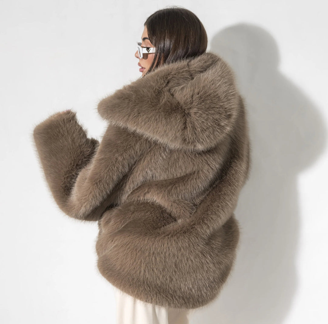 Juliana Soft Fur Hooded Coat