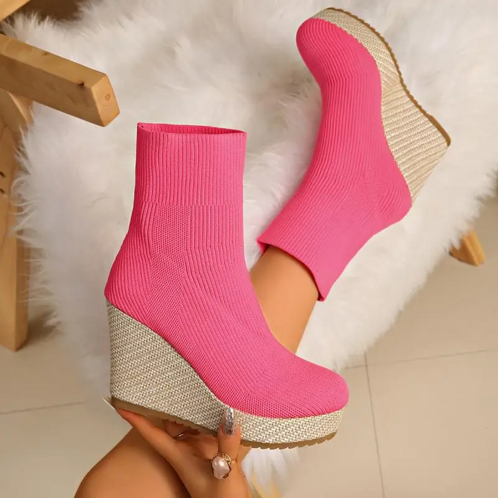 Claire Sock Wedge Boots