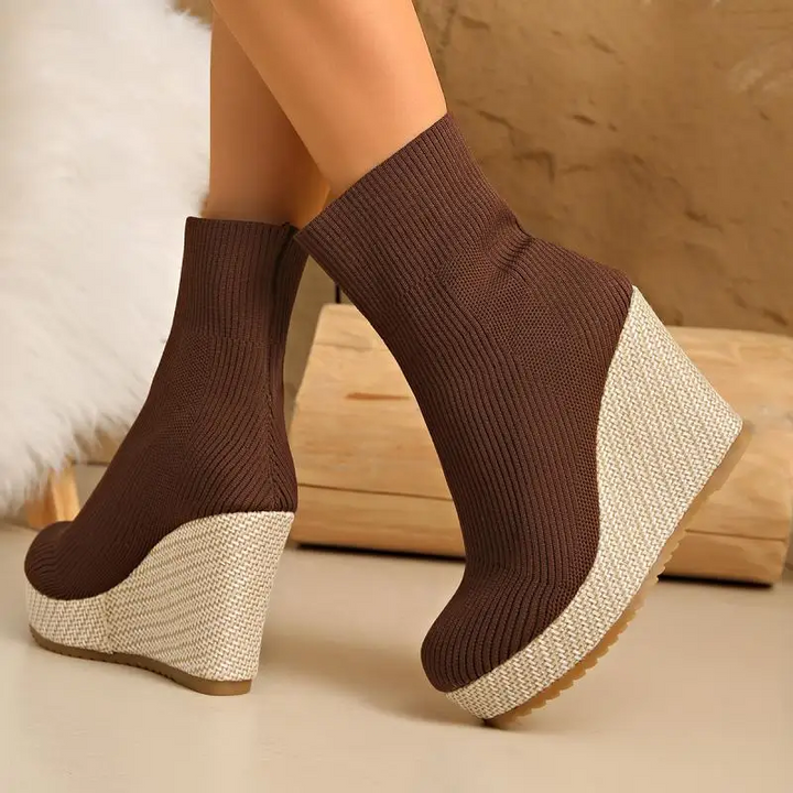 Claire Sock Wedge Boots