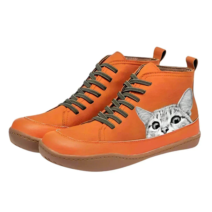 Wilhelmina Cat Print Ankle Boot