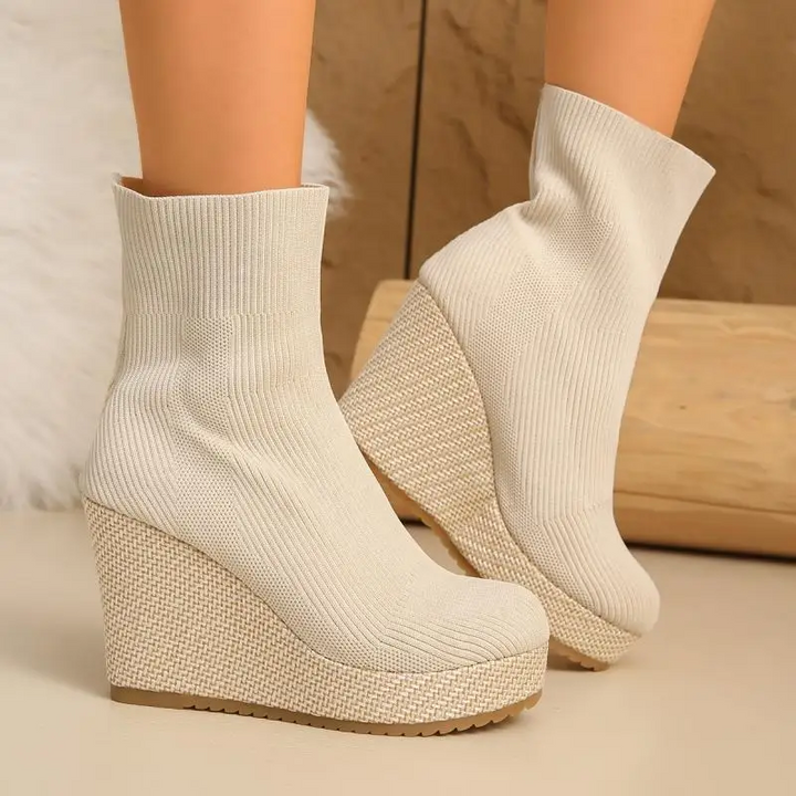 Claire Sock Wedge Boots