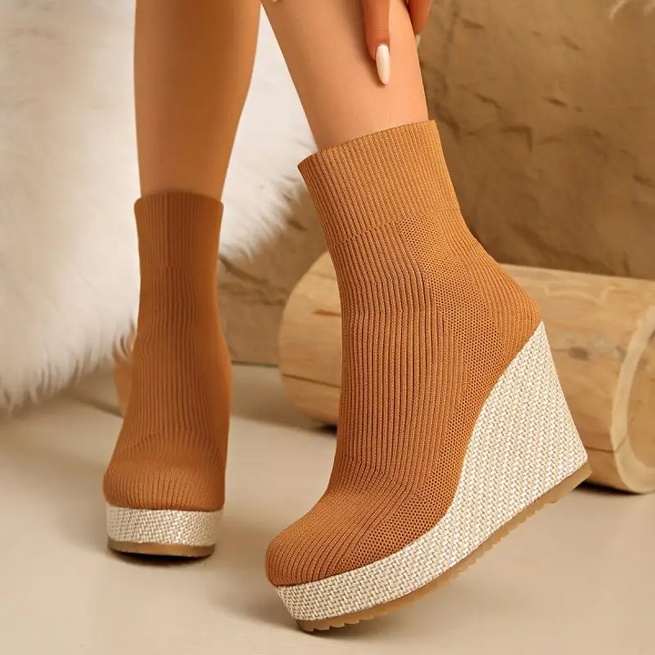 Claire Sock Wedge Boots