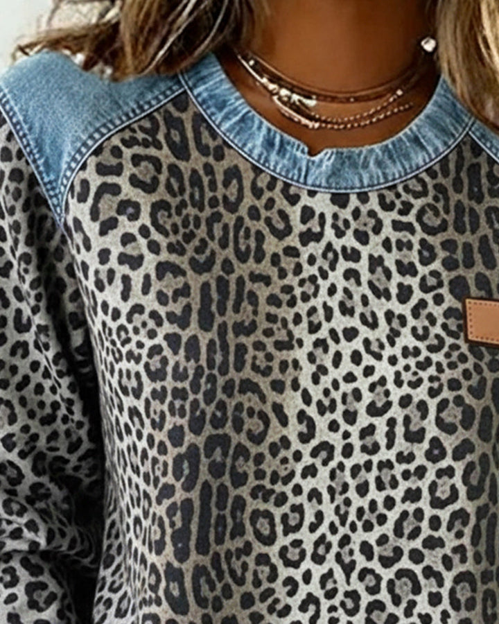 Noor Denim Colorblock Sweatshirt