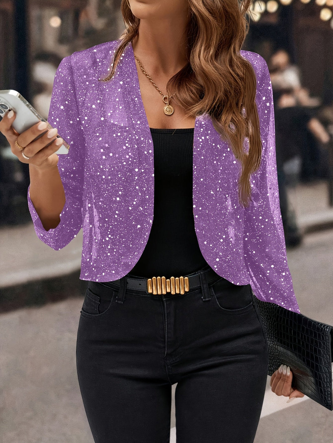 Chloe Shimmer Cropped Jacket