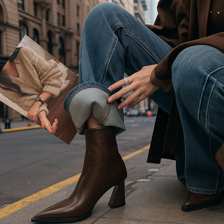 Monica Leather Ankle Boots