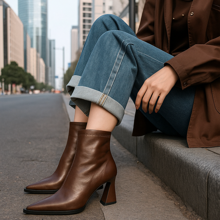 Monica Leather Ankle Boots