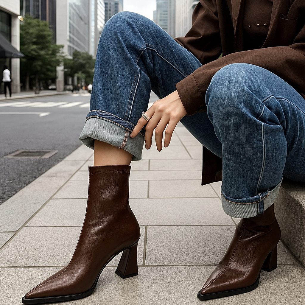 Monica Leather Ankle Boots