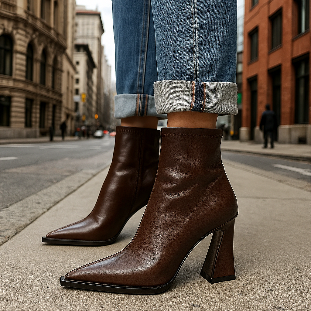 Monica Leather Ankle Boots