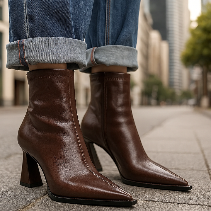 Monica Leather Ankle Boots