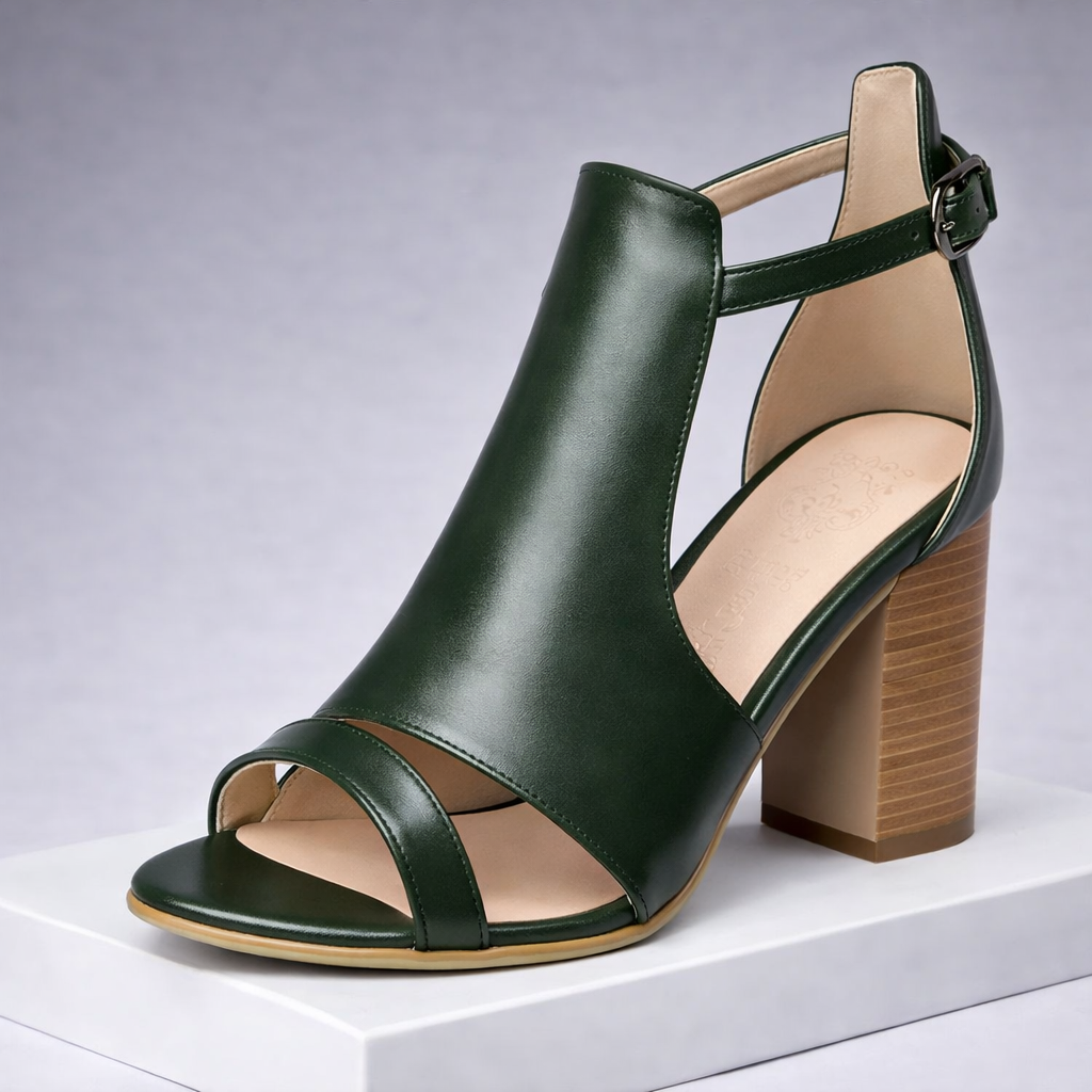 Nora Strap Leather Heels