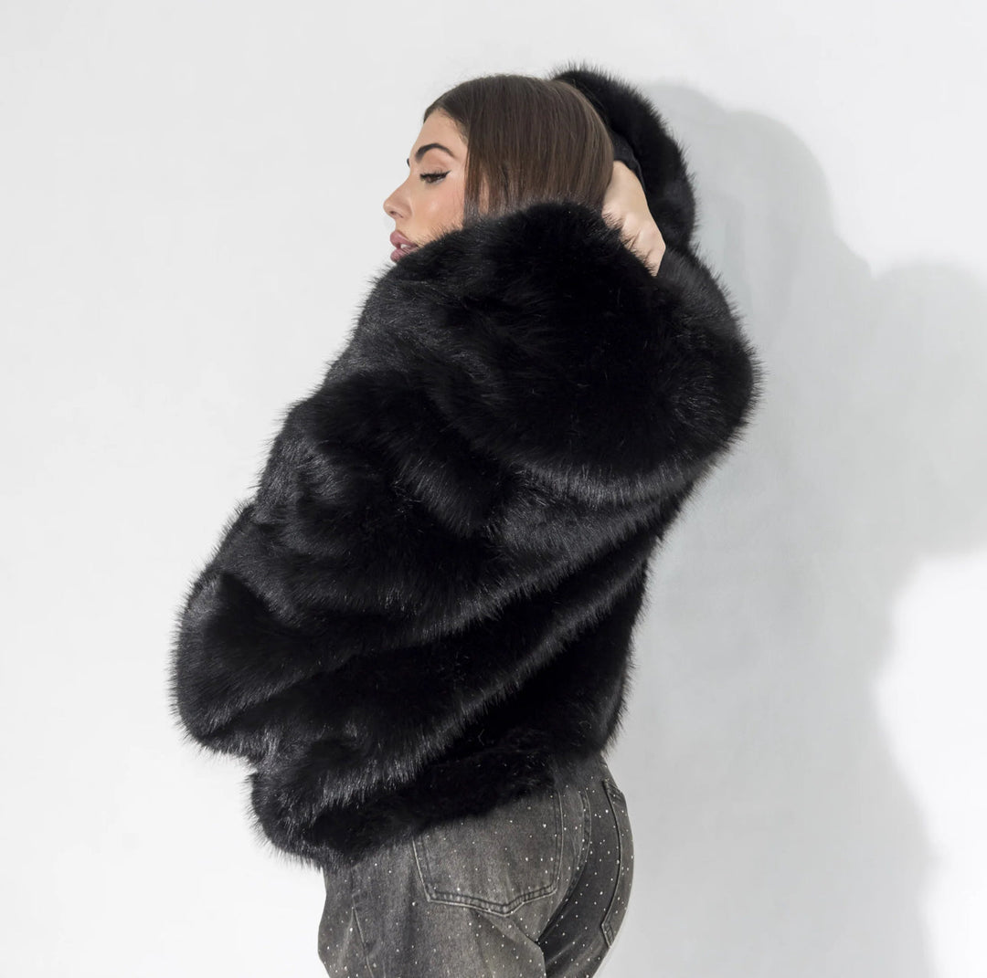 Juliana Soft Fur Hooded Coat