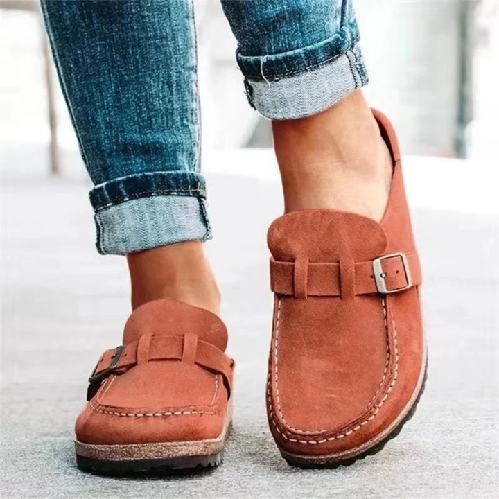Nicole Low Heel Buckle Loafers