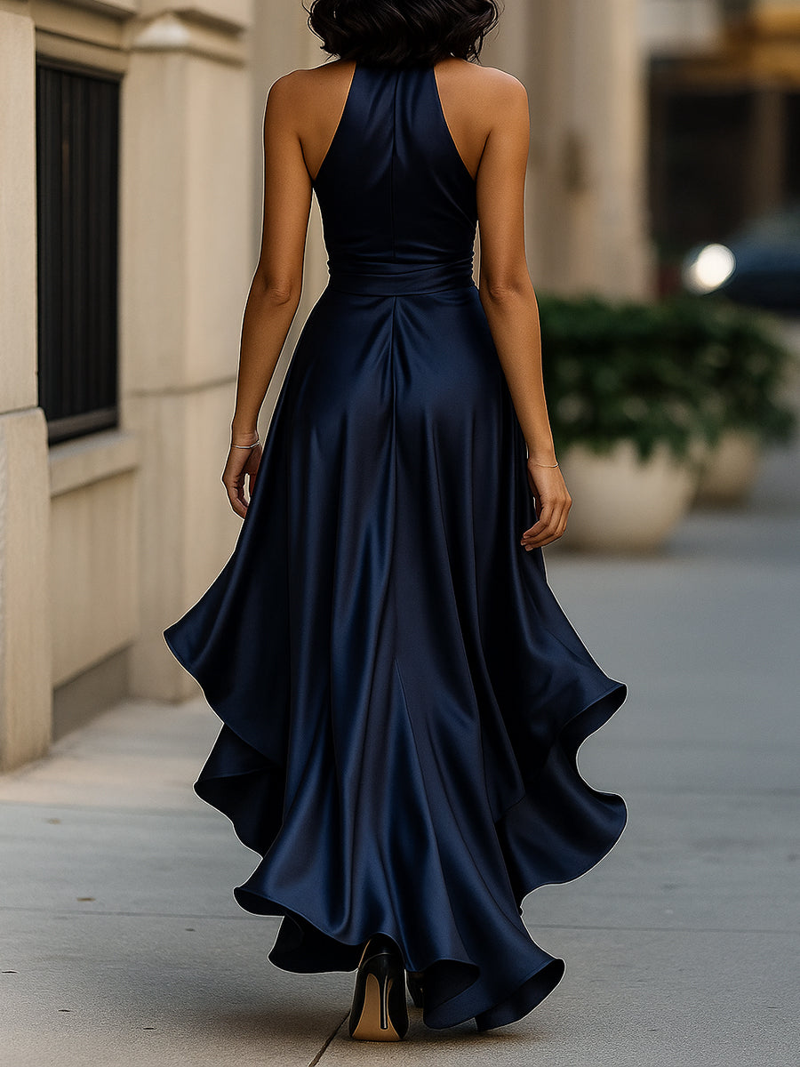 Midnight Whisper Ruffle Gown