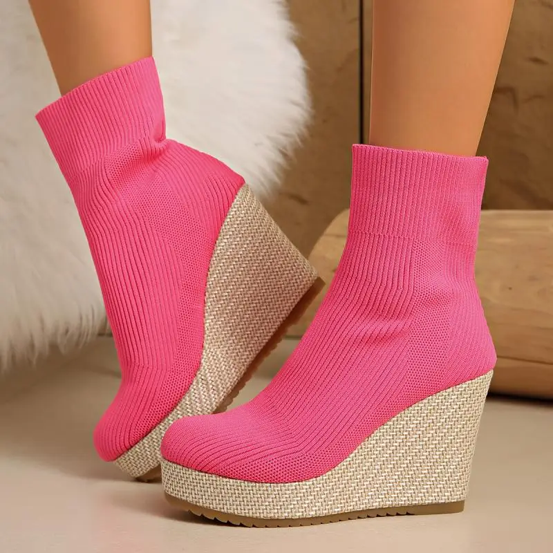 Claire Sock Wedge Boots