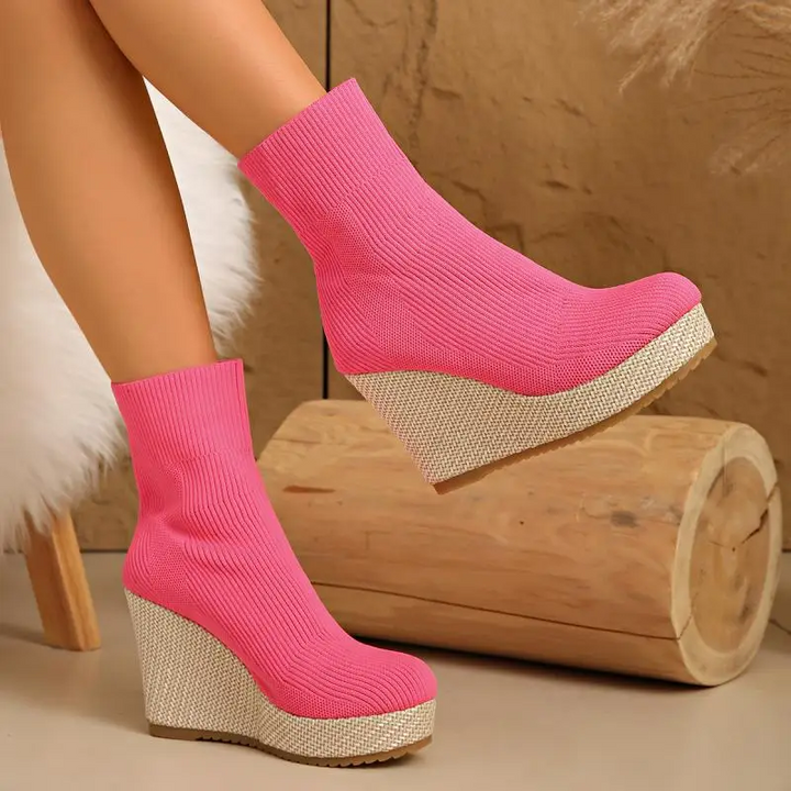 Claire Sock Wedge Boots
