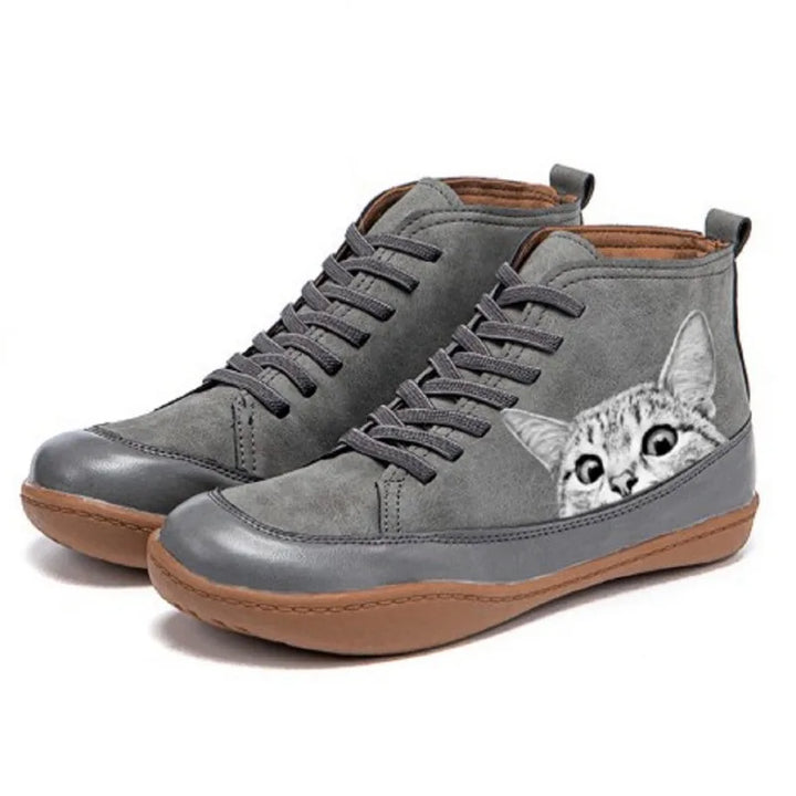Wilhelmina Cat Print Ankle Boot
