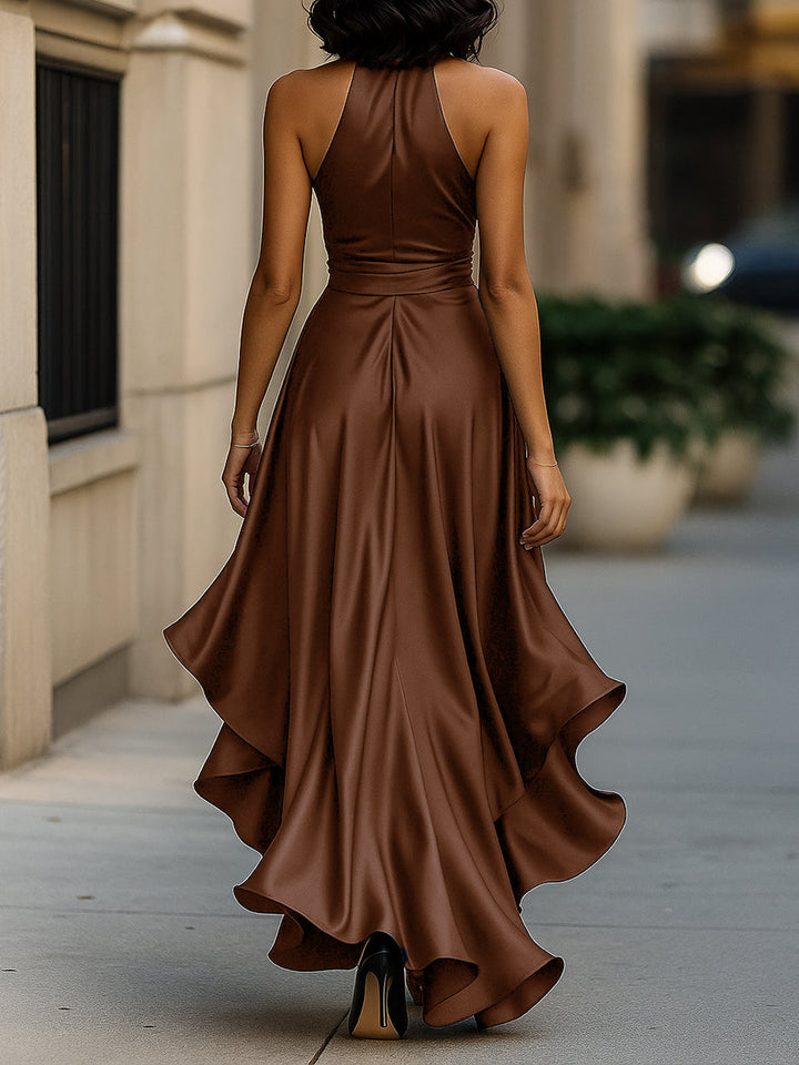 Midnight Whisper Ruffle Gown