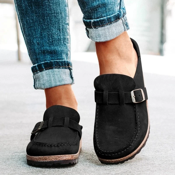 Nicole Low Heel Buckle Loafers