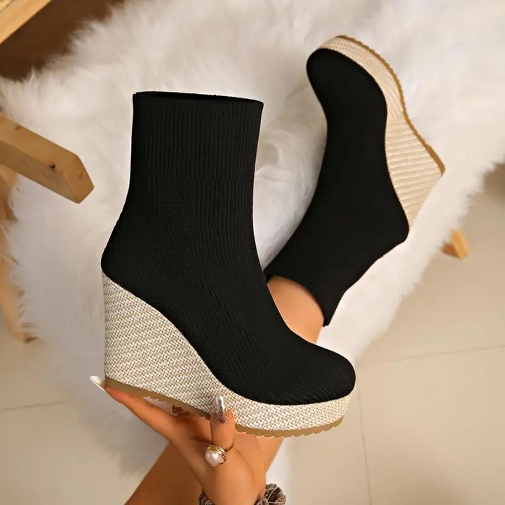 Claire Sock Wedge Boots