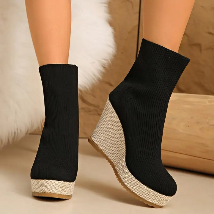 Claire Sock Wedge Boots