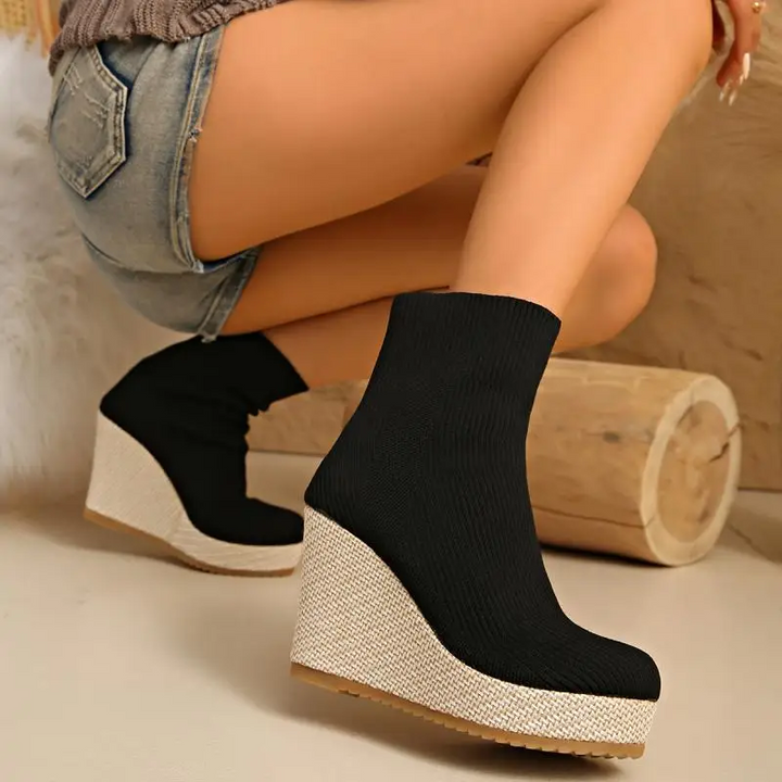 Claire Sock Wedge Boots