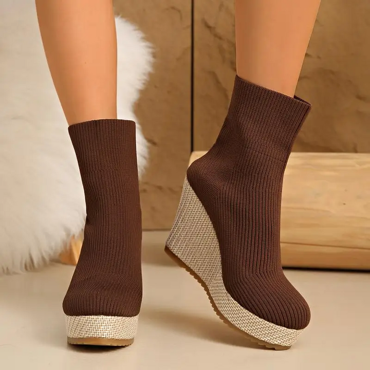 Claire Sock Wedge Boots