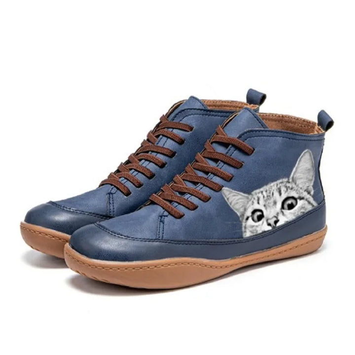 Wilhelmina Cat Print Ankle Boot
