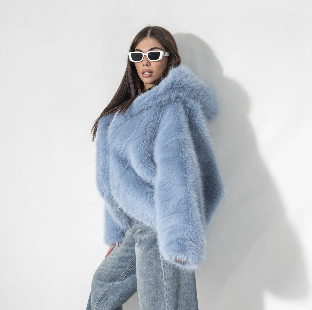 Juliana Soft Fur Hooded Coat