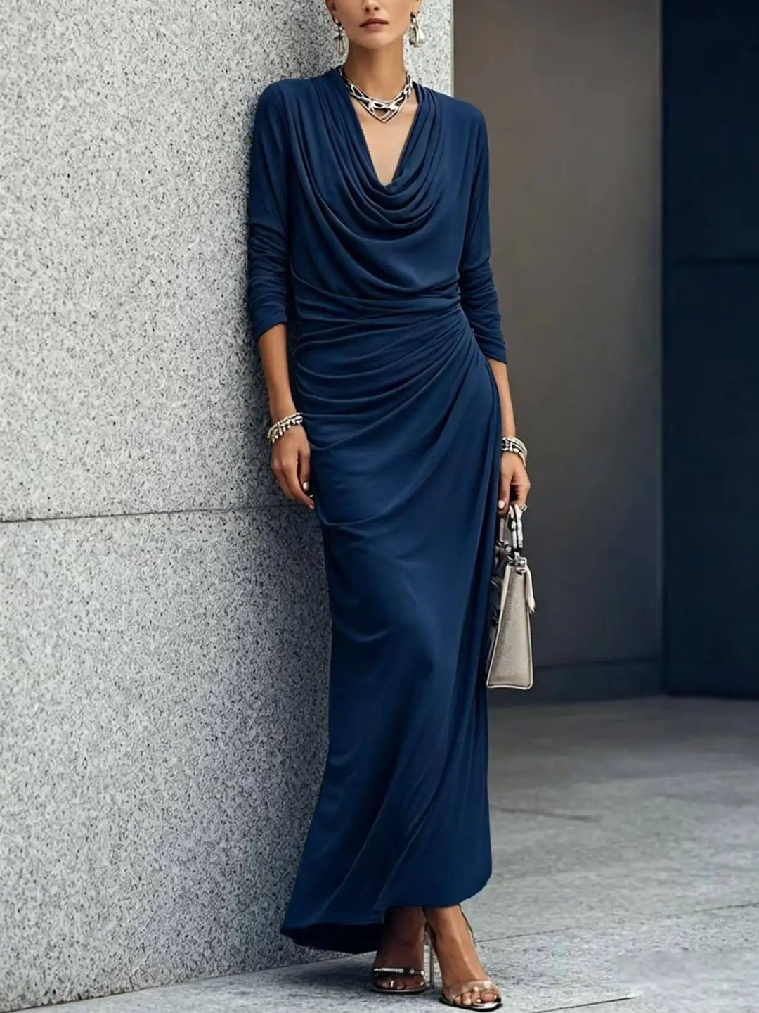 Sabine Draped Cowl Maxi Dress