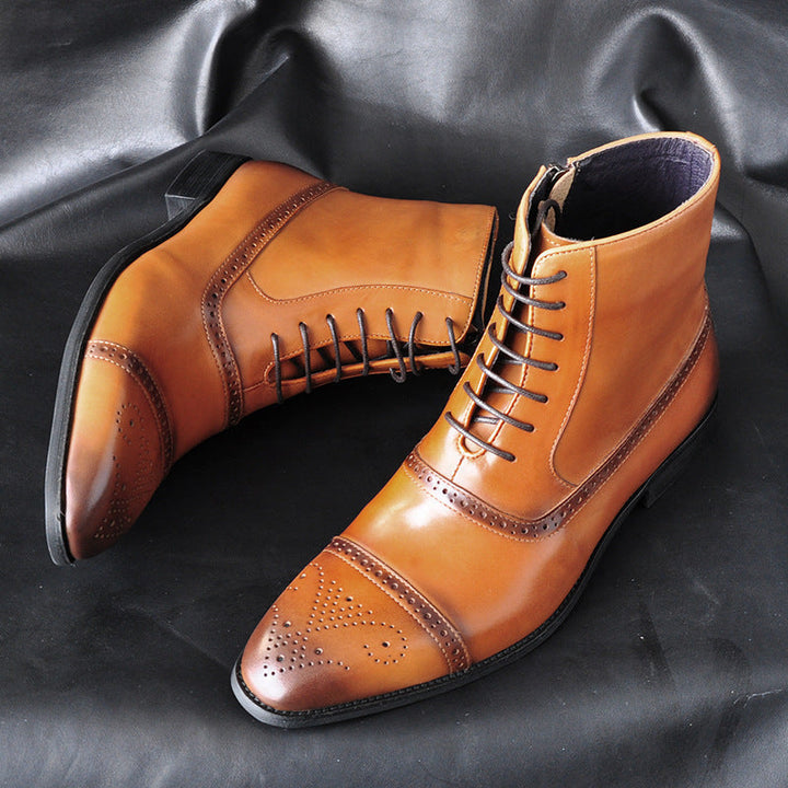Joshua Leather Brogue Ankle Boots