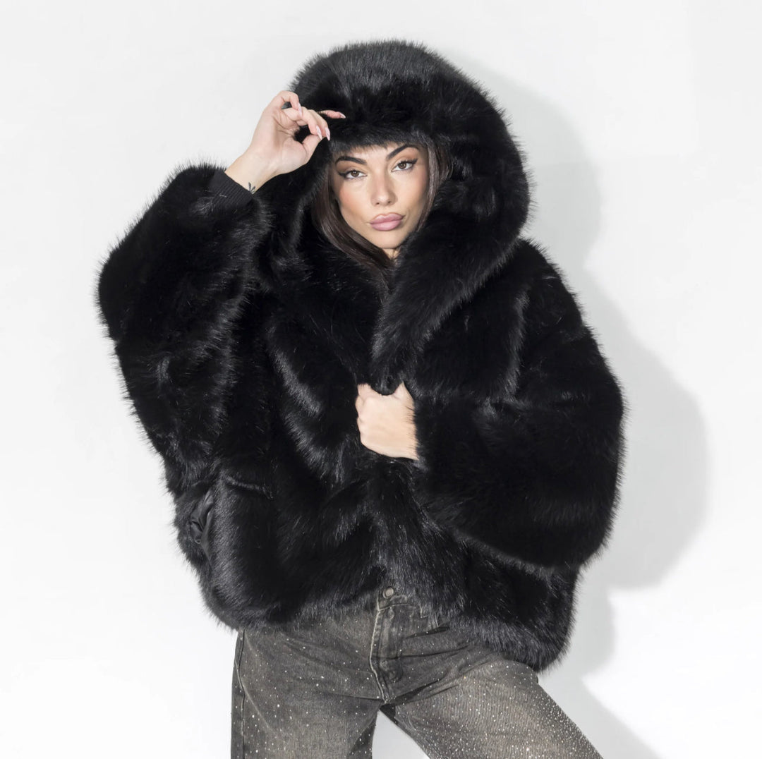 Juliana Soft Fur Hooded Coat