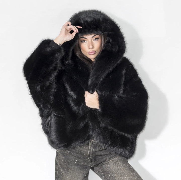 Juliana Soft Fur Hooded Coat