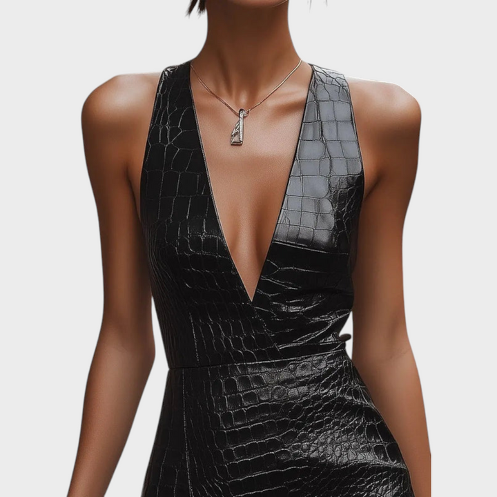 Croc Embossed Mini Dress