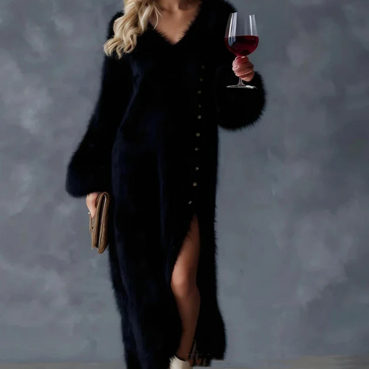 Larisa Fur Knit Midi Dress