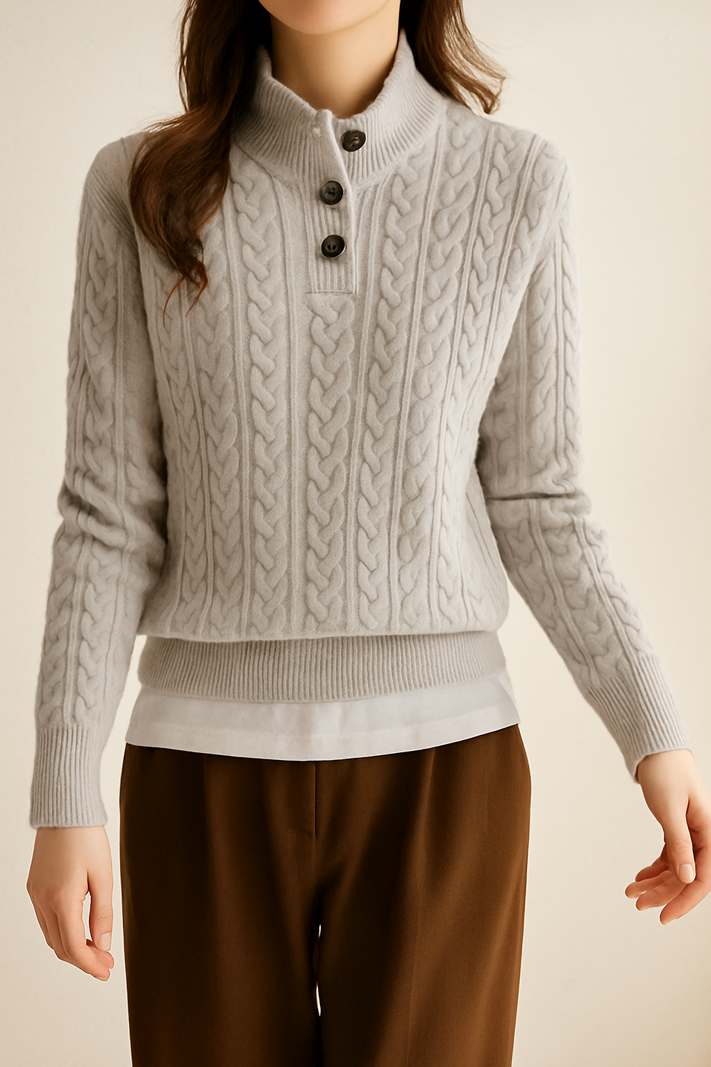 Aurele Button Up Cashmere Sweater