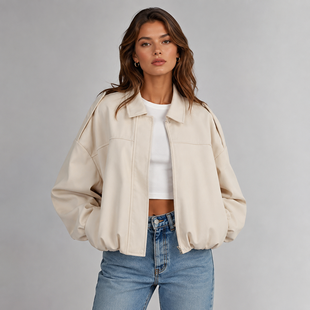 Cassandra Suede Bomber Jacket