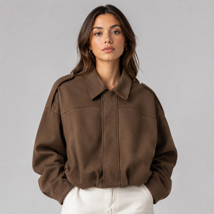 Cassandra Suede Bomber Jacket