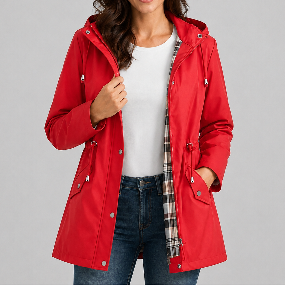 Sylvaine Drawstring Waist Raincoat