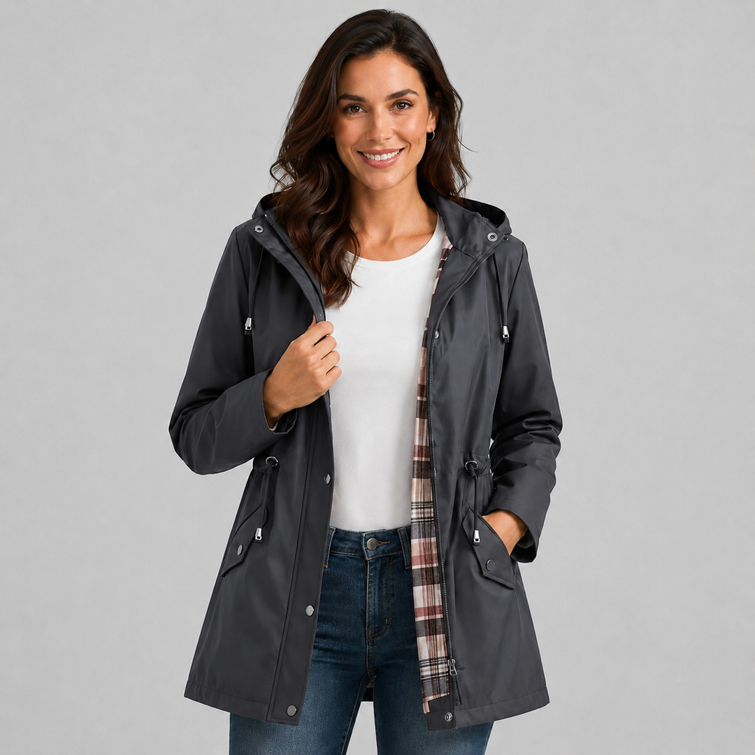 Sylvaine Drawstring Waist Raincoat