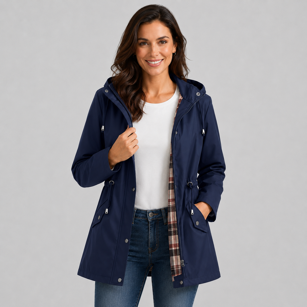 Sylvaine Drawstring Waist Raincoat