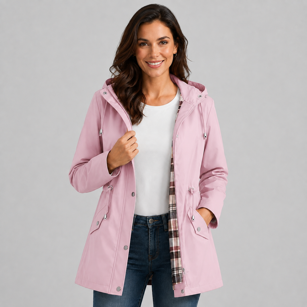 Sylvaine Drawstring Waist Raincoat