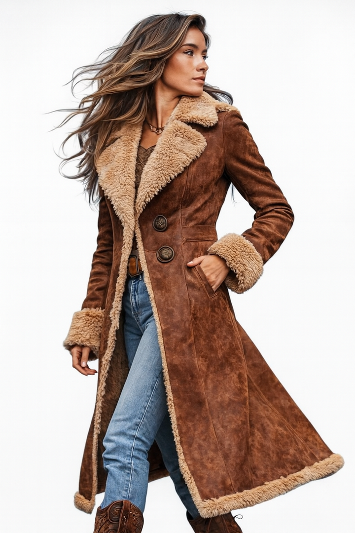 Beatriz Shearling Collar Coat