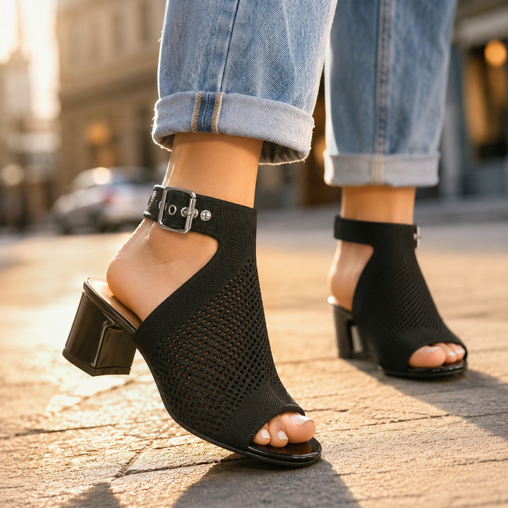Henna Peep Toe Ankle Strap Sandals