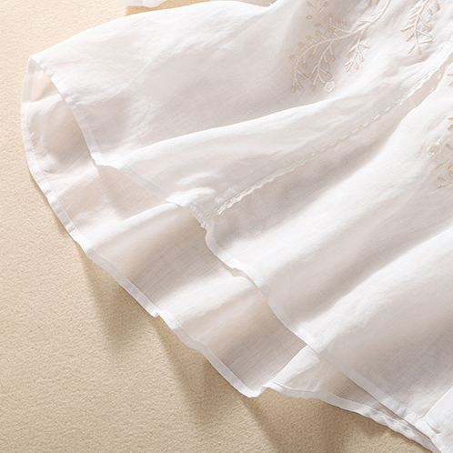 Natalia V-Neck Linen Blouse