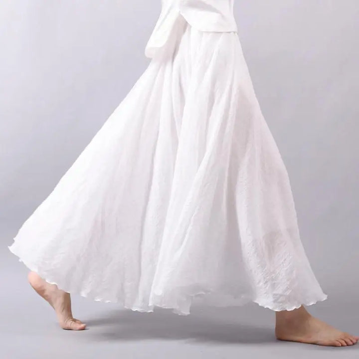 Lunara A-Line Flowy Linen Skirt