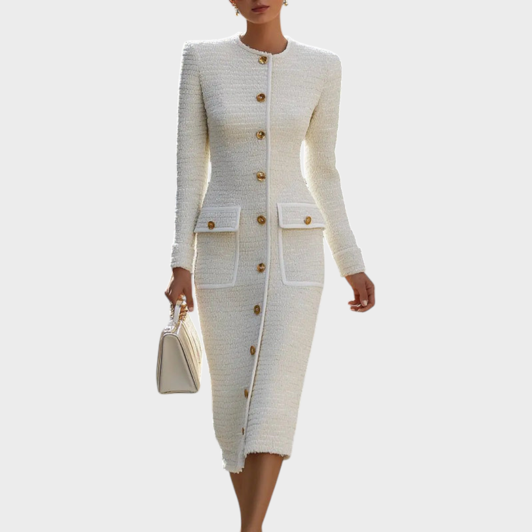 Beatrix Button Front Midi Dress