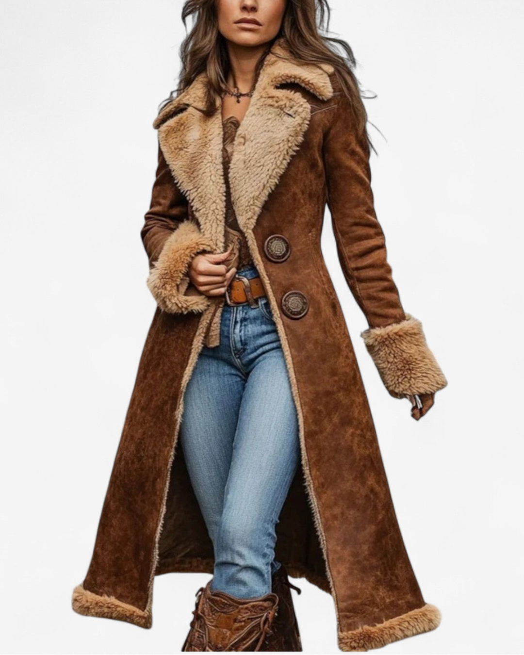 Beatriz Shearling Collar Coat