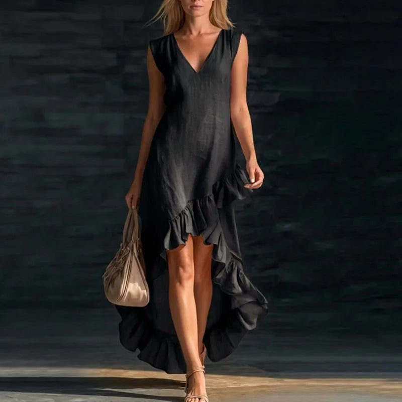 Dolce Sleeveless Ruffle Maxi Dress