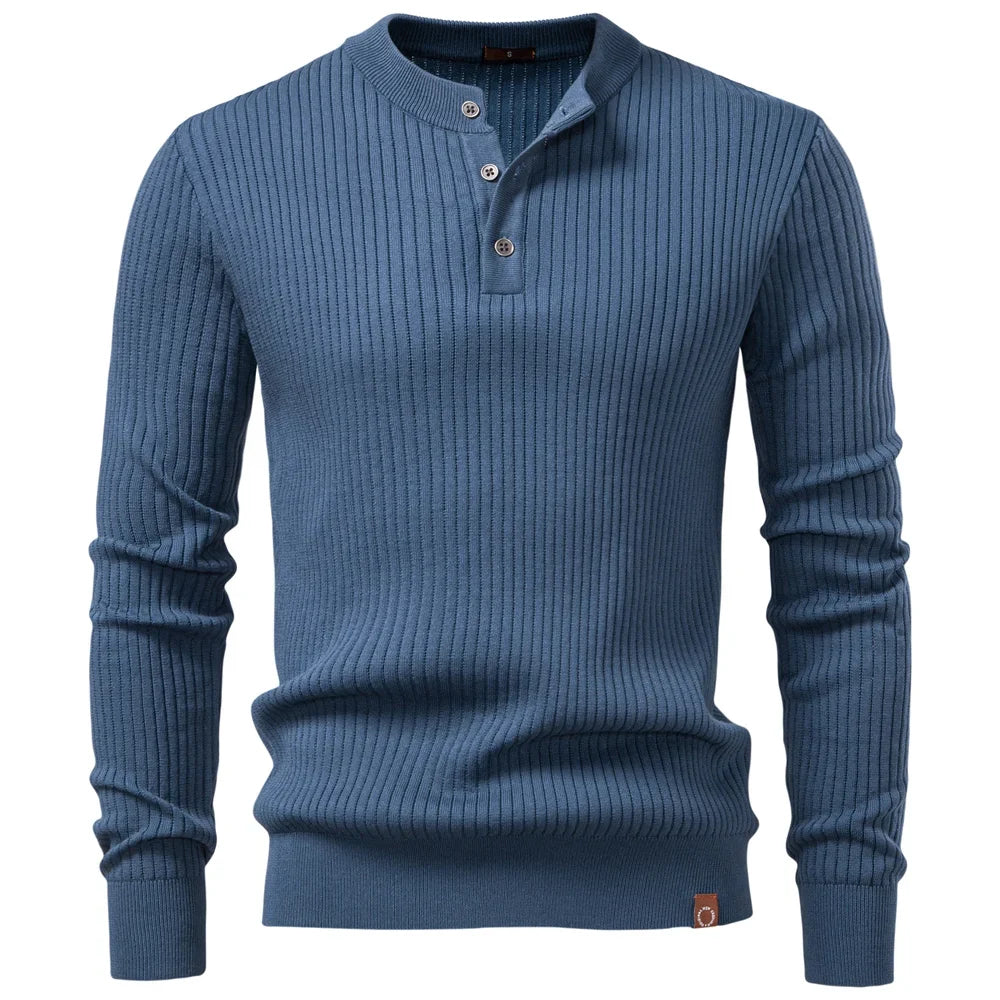 Garrett Ribbed Knit Henley